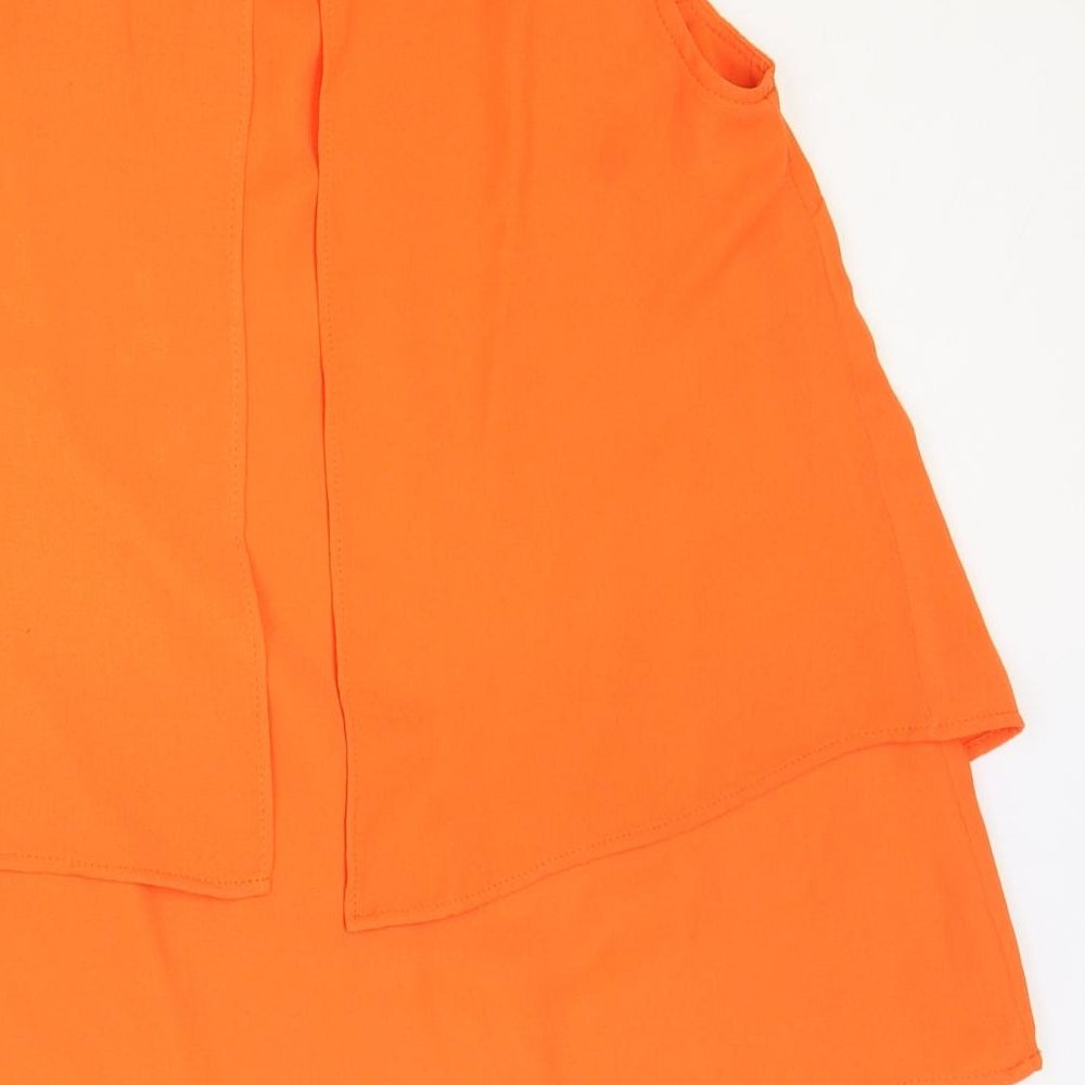 Grain de Malice Womens Orange Polyester Basic Tank Size 8 V-Neck