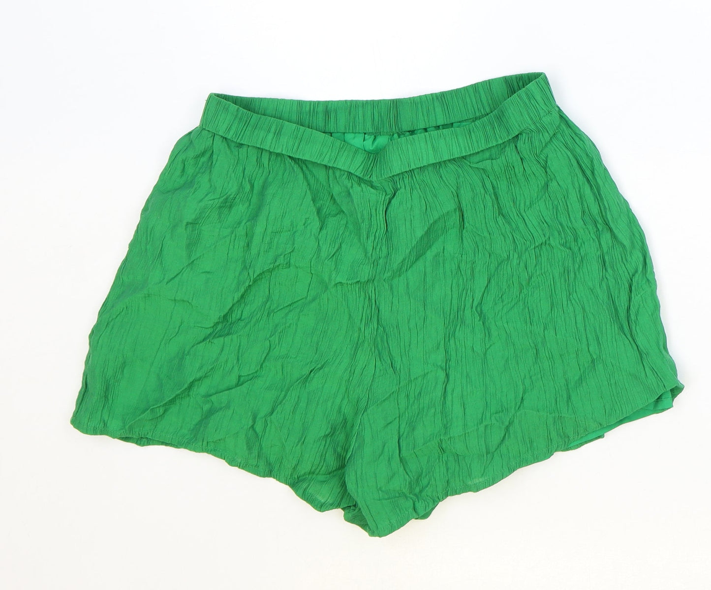 SheIn Womens Green Viscose Culotte Shorts Size M Regular Pull On