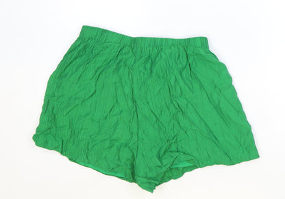 SheIn Womens Green Viscose Culotte Shorts Size M Regular Pull On