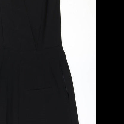 Topshop Womens Black Polyester Playsuit One-Piece Size 6 Zip