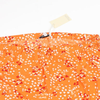 Capsule Womens Orange Geometric Polyester Basic Blouse Size 16 Off the Shoulder