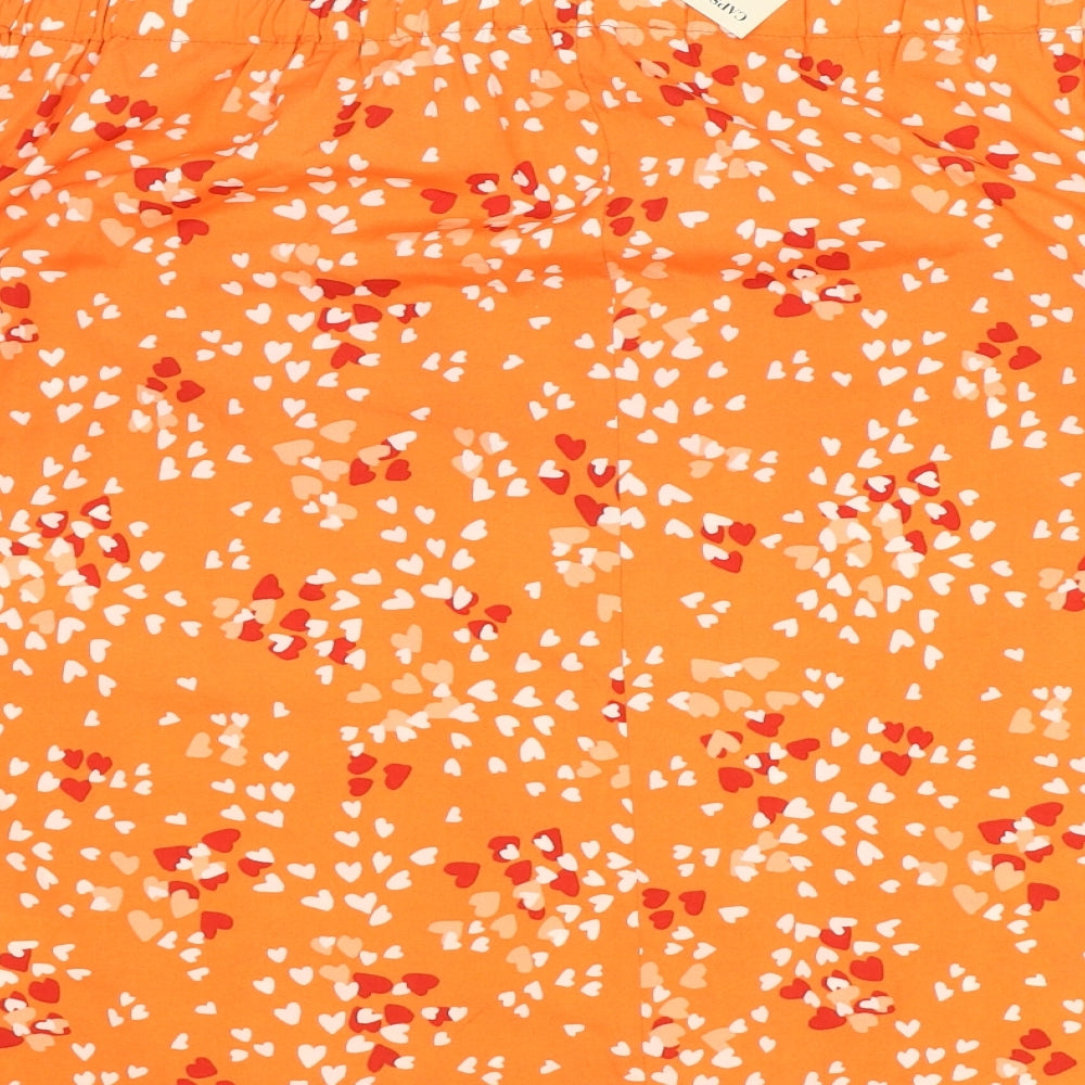 Capsule Womens Orange Geometric Polyester Basic Blouse Size 16 Off the Shoulder