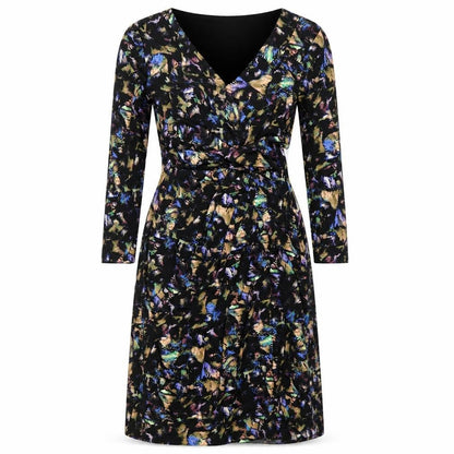 Monsoon Womens Multicoloured Geometric Polyester A-Line Size 8 V-Neck Pullover