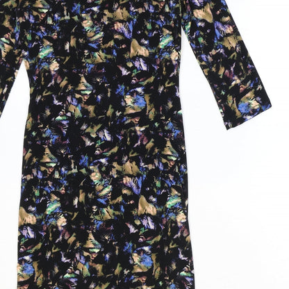 Monsoon Womens Multicoloured Geometric Polyester A-Line Size 8 V-Neck Pullover