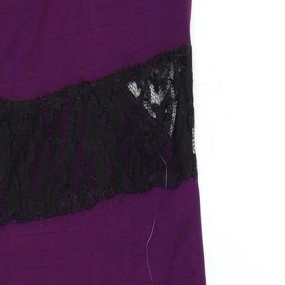 Missguided Womens Purple Colourblock Polyester Bodycon Size 4 V-Neck Pullover