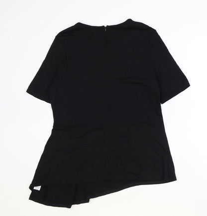 Womens UK Size 14 Marks and Spencer Black Basic T-Shirt