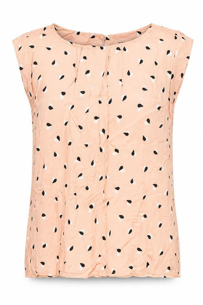 F&F Womens Pink Geometric Viscose Basic Blouse Size 6 Round Neck