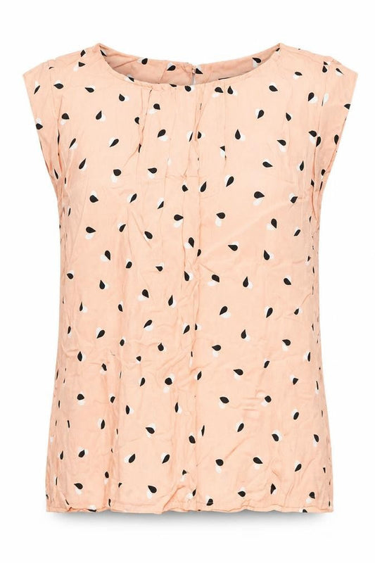F&F Womens Pink Geometric Viscose Basic Blouse Size 6 Round Neck