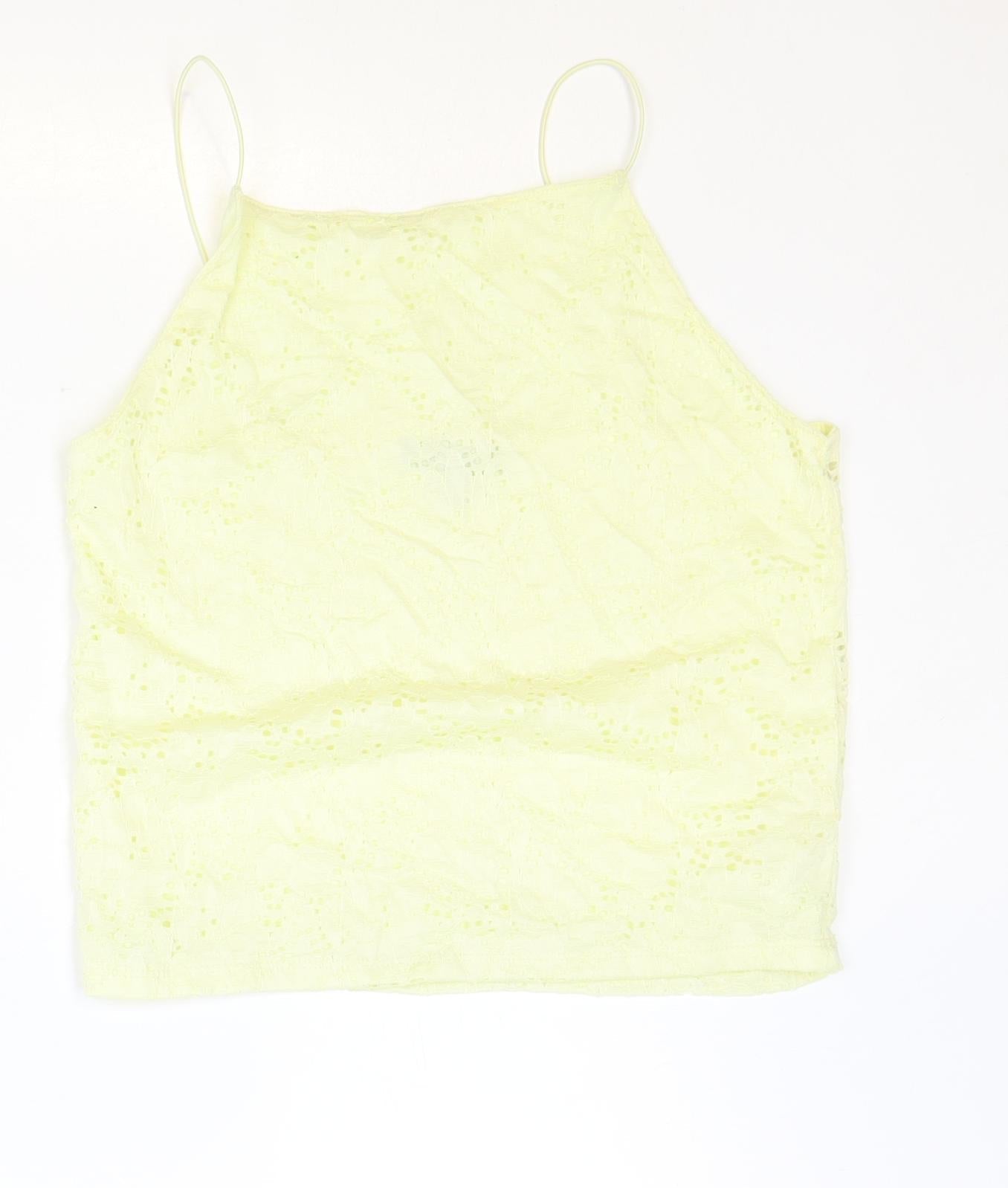Primark Womens Yellow Polyester Basic Tank Size M Square Neck