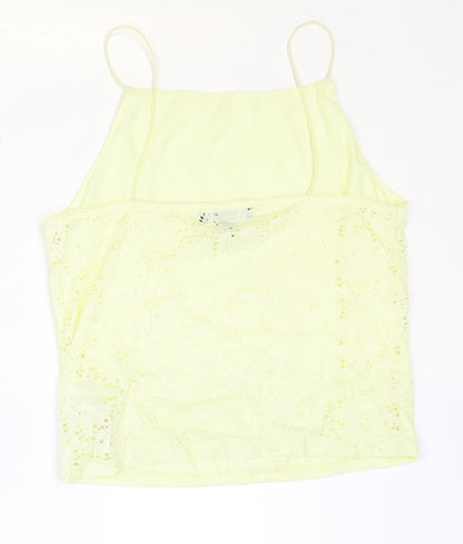 Primark Womens Yellow Polyester Basic Tank Size M Square Neck