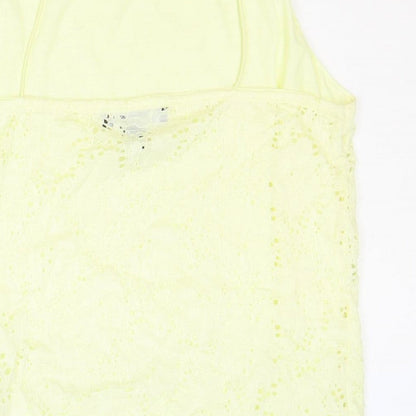 Primark Womens Yellow Polyester Basic Tank Size M Square Neck