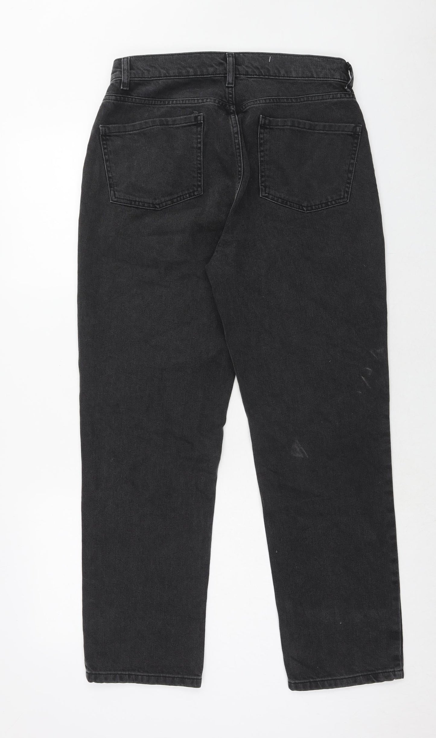AsYou Womens Black Cotton Straight Jeans Size 30 in Regular Zip
