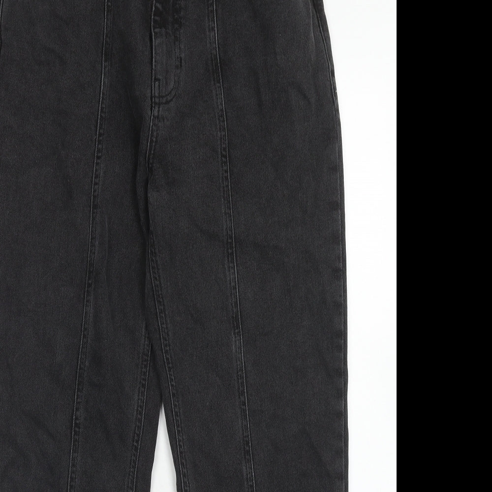AsYou Womens Black Cotton Straight Jeans Size 30 in Regular Zip