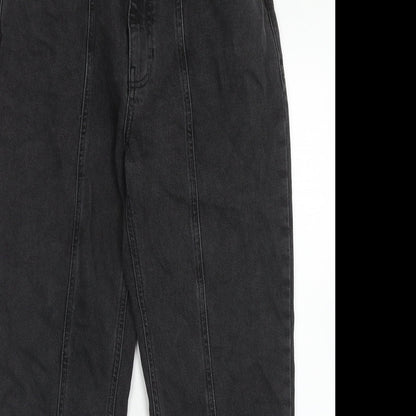 AsYou Womens Black Cotton Straight Jeans Size 30 in Regular Zip