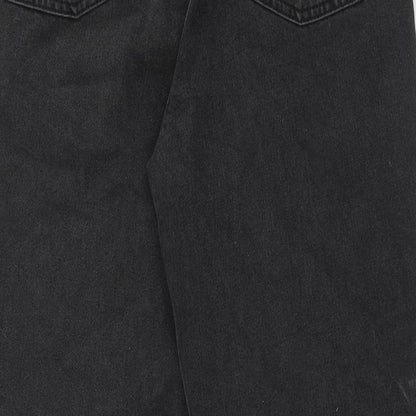 AsYou Womens Black Cotton Straight Jeans Size 30 in Regular Zip