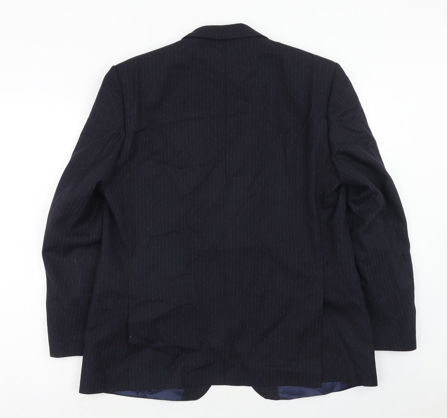 Manford Mens Blue Striped Wool Jacket Suit Jacket Size 42 Regular