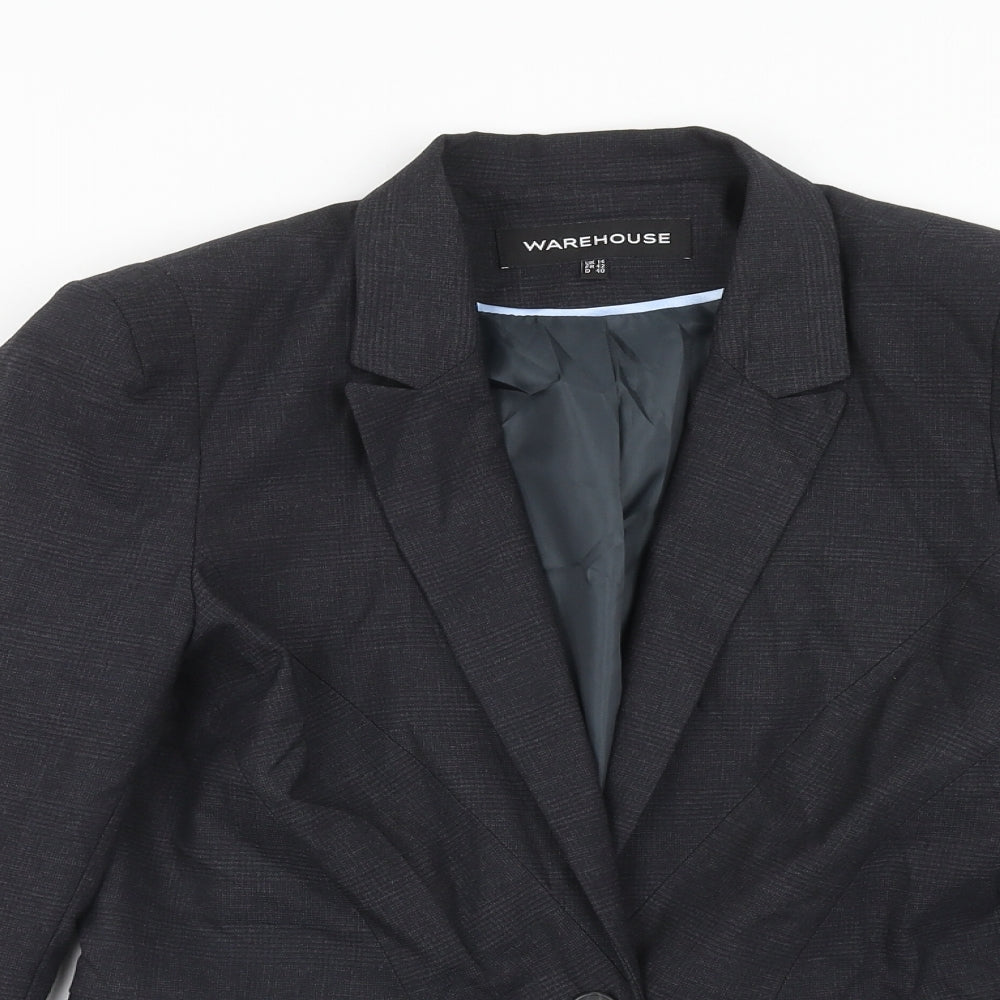 Warehouse Womens Grey Polyester Jacket Suit Jacket Size 14