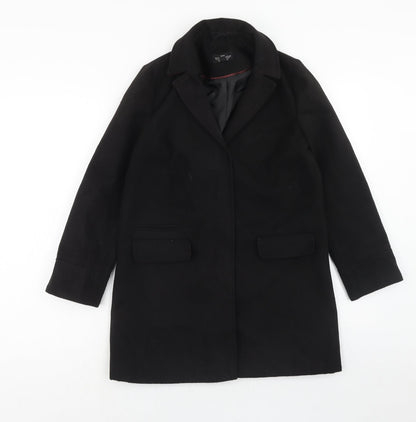 Womens UK Size 4 Topshop Black Overcoat