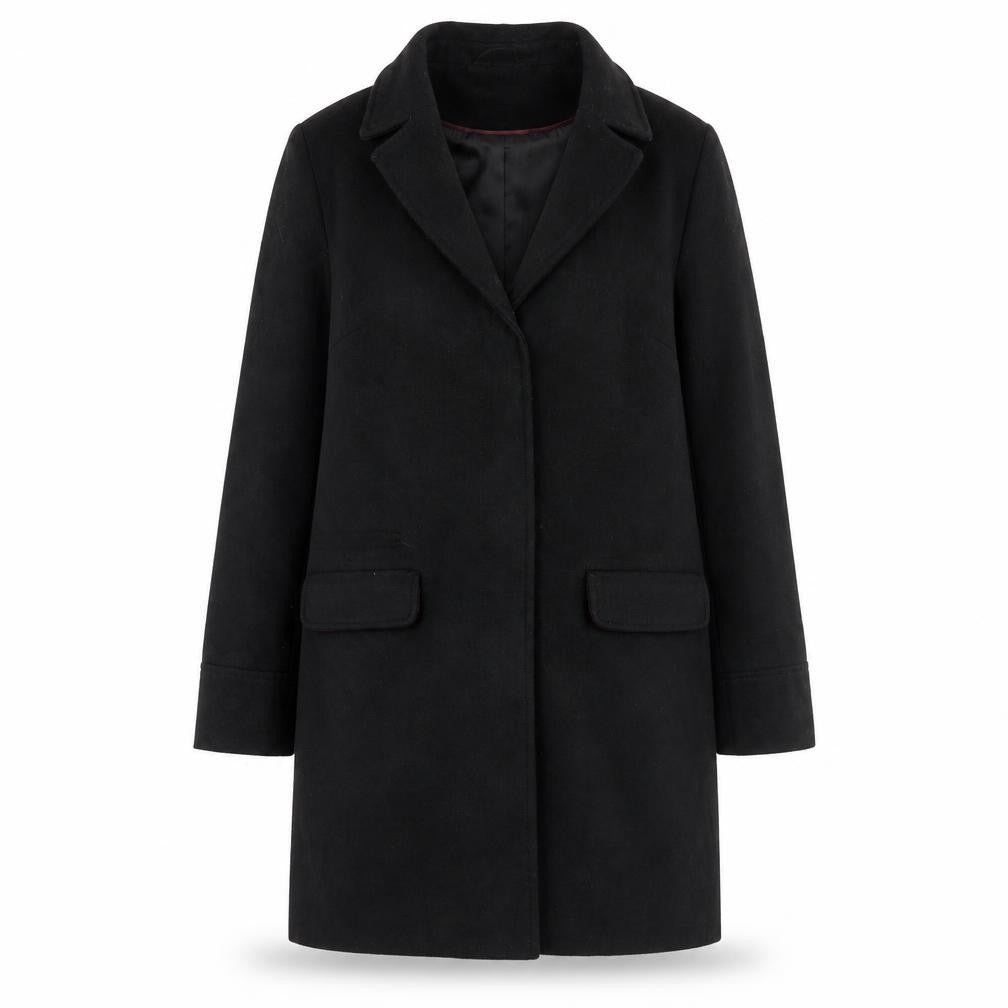 Womens UK Size 4 Topshop Black Overcoat