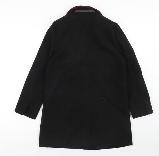 Womens UK Size 4 Topshop Black Overcoat