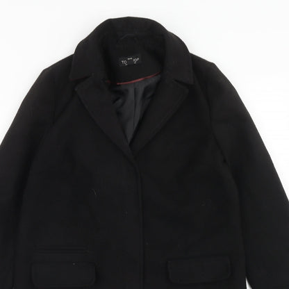 Womens UK Size 4 Topshop Black Overcoat