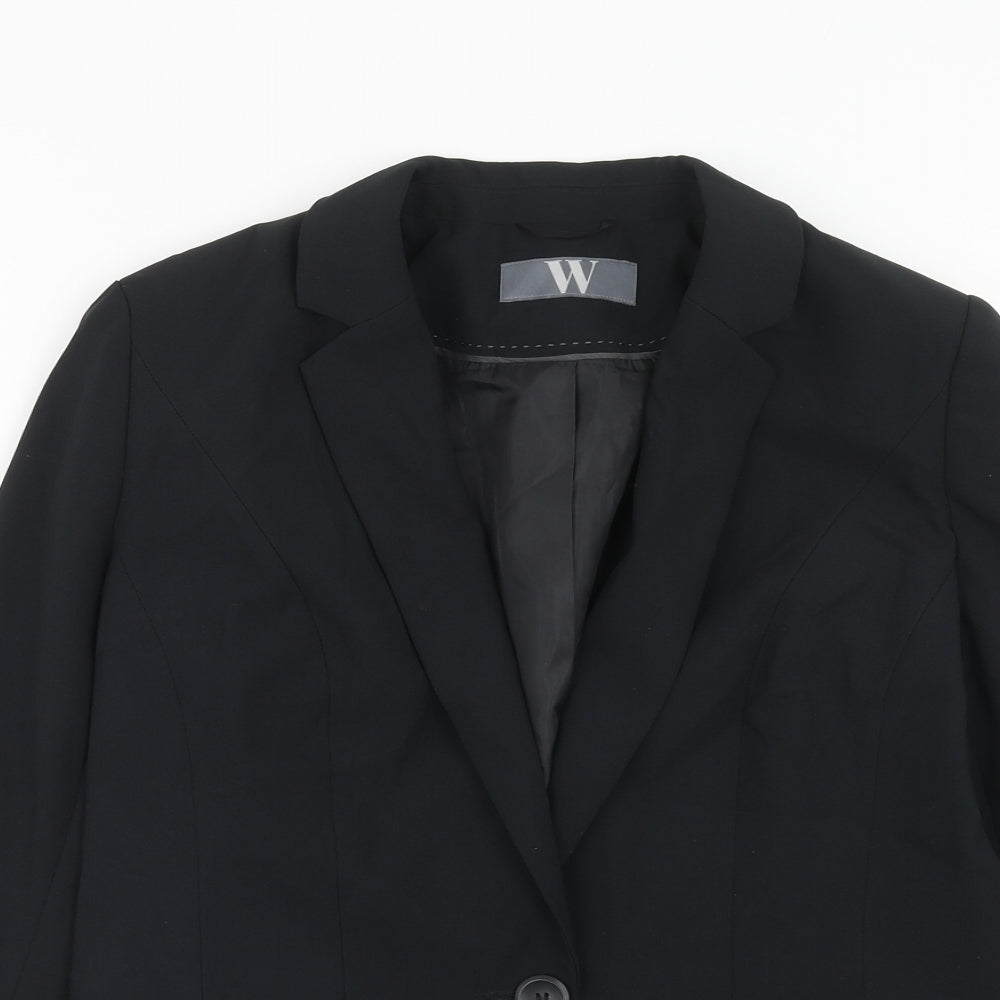 BHS Womens Black Polyester Jacket Suit Jacket Size 12