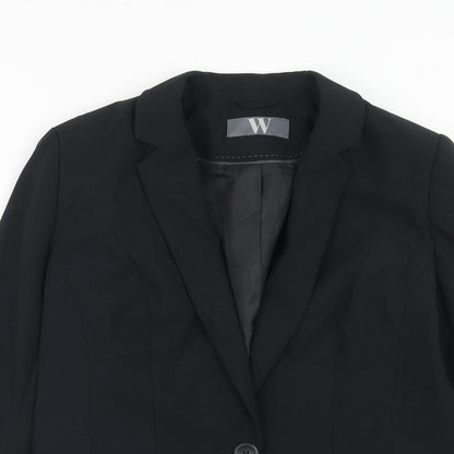 BHS Womens Black Polyester Jacket Suit Jacket Size 12