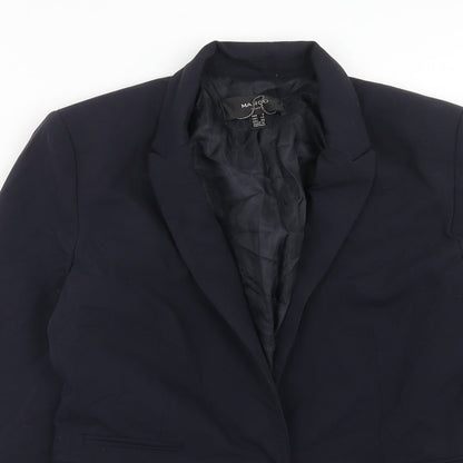 Mango Womens Blue Polyacrylate Fibre Jacket Suit Jacket Size S