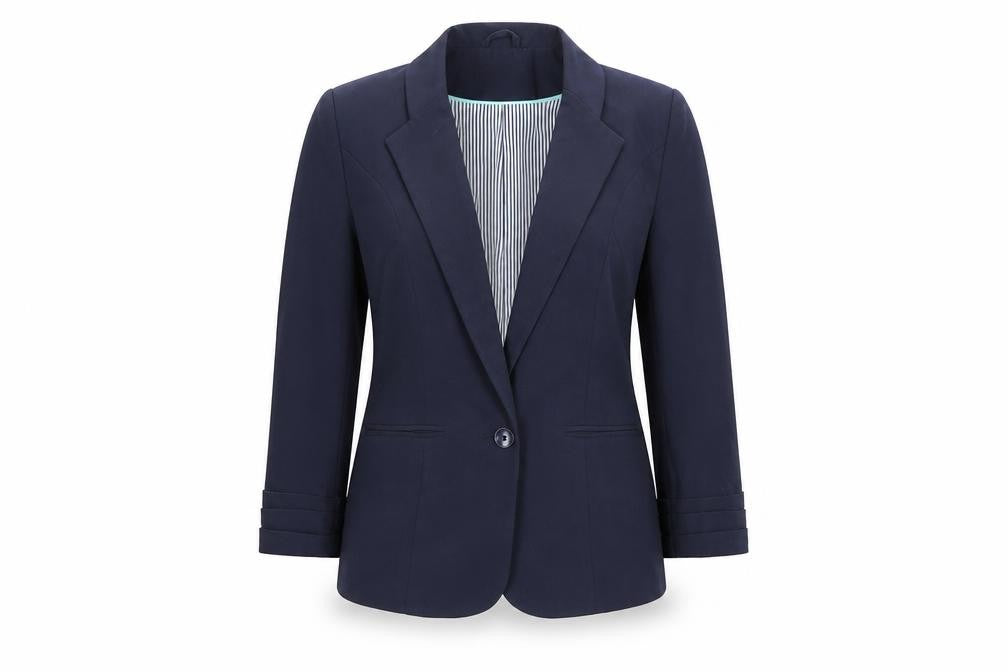 Atmosphere Womens Blue Polyester Jacket Suit Jacket Size 8