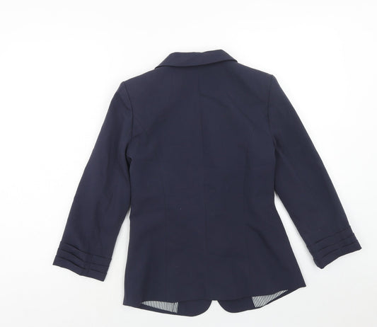Atmosphere Womens Blue Polyester Jacket Suit Jacket Size 8