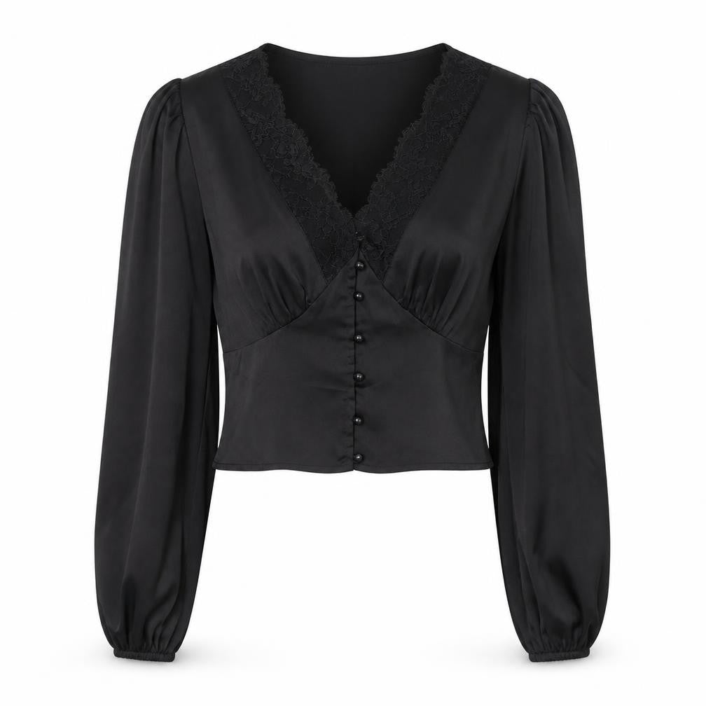 Womens UK Size S SheIn Black Basic Blouse
