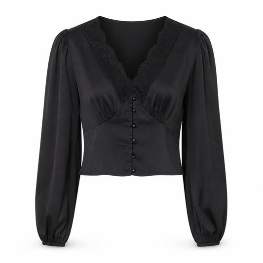 Womens UK Size S SheIn Black Basic Blouse