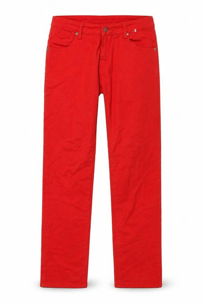 Criminal Damage Womens Red Cotton Straight Jeans Size 30 in L30 in Regular Button