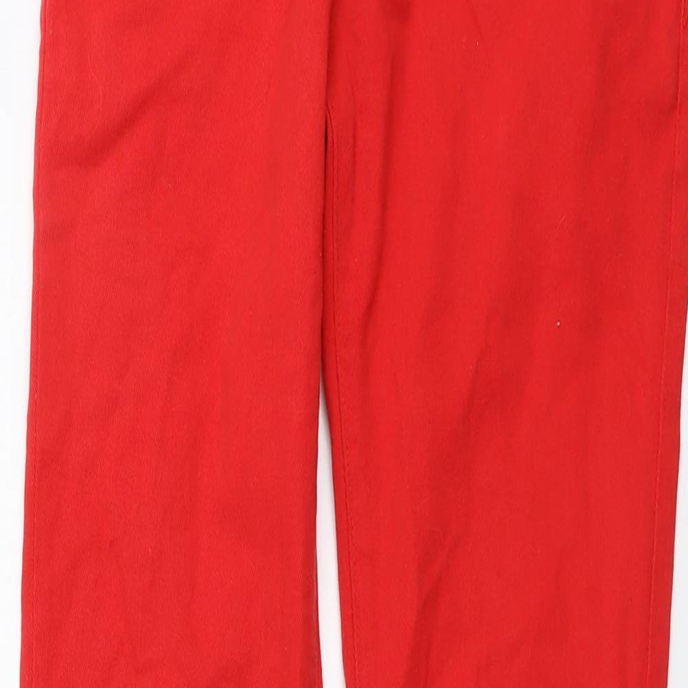 Criminal Damage Womens Red Cotton Straight Jeans Size 30 in L30 in Regular Button