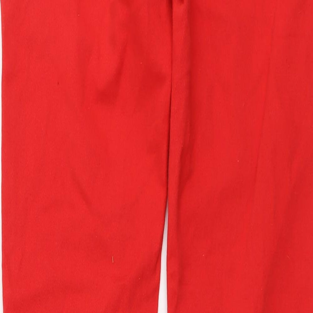 Criminal Damage Womens Red Cotton Straight Jeans Size 30 in L30 in Regular Button