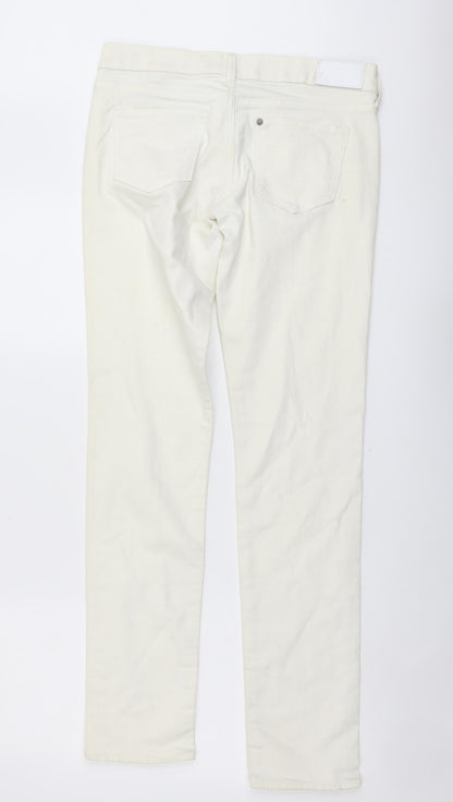 Womens UK Size 32 in SQIN Regular Fit Skinny Ivory Jeans