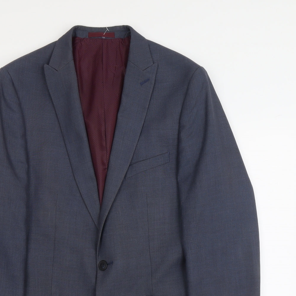 LORD & TAYLOR Mens Grey Polyester Jacket Suit Jacket Size M Regular