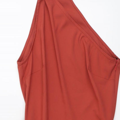 Missguided Womens Red Polyester Bodycon Size 10 Halter Zip