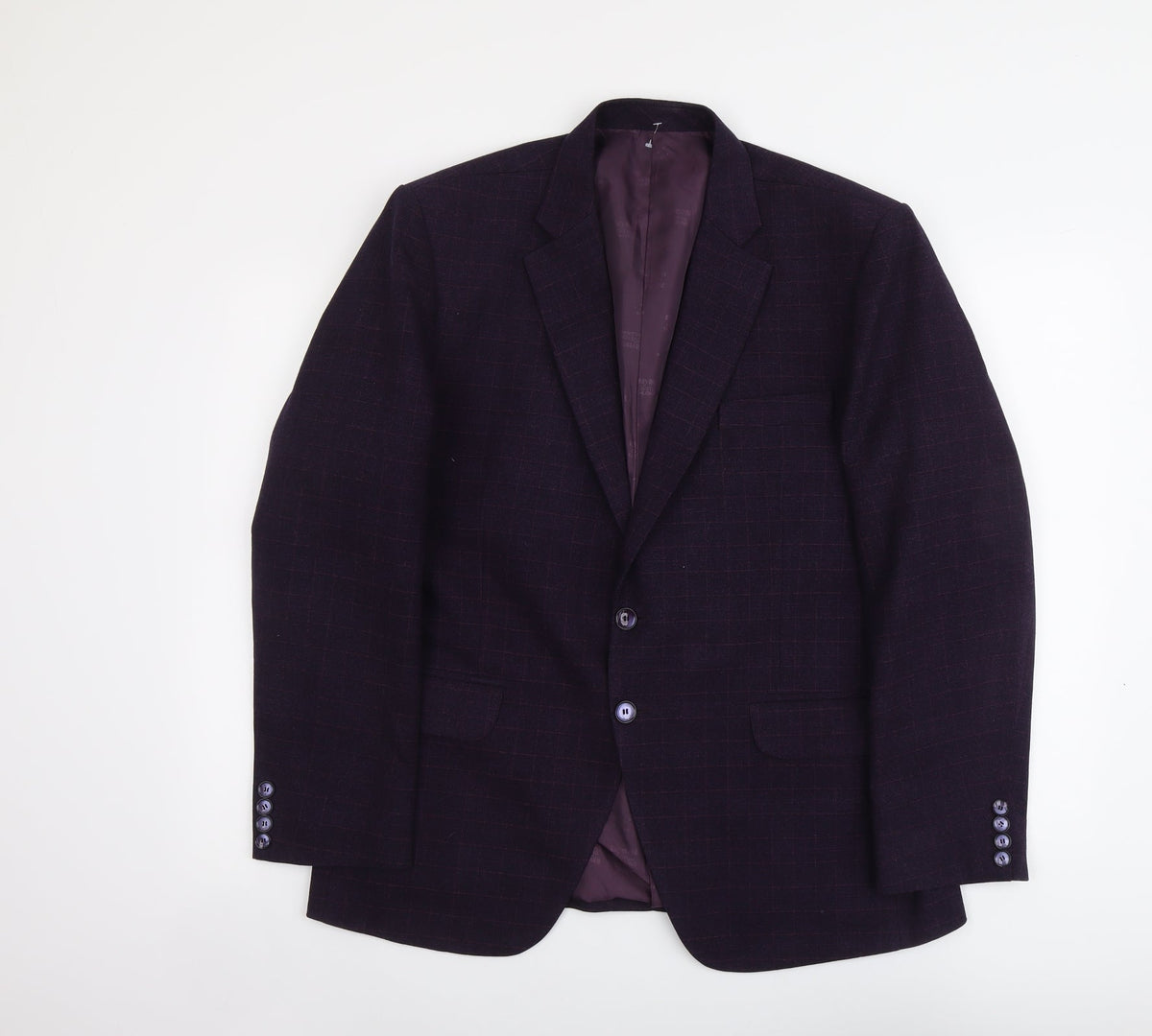 Lubini Mens Purple Polyester Jacket Suit Jacket Size L Regular