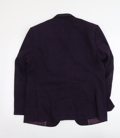 Lubini Mens Purple Polyester Jacket Suit Jacket Size L Regular