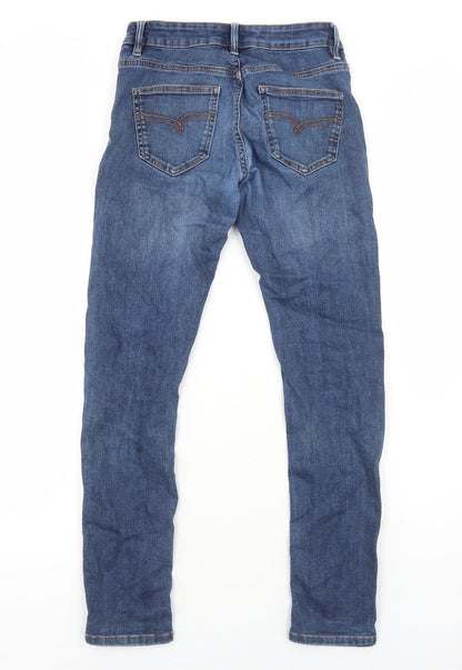 NEXT Womens Blue Cotton Skinny Jeans Size 28 in Regular Zip