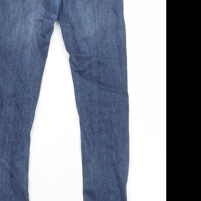 NEXT Womens Blue Cotton Skinny Jeans Size 28 in Regular Zip
