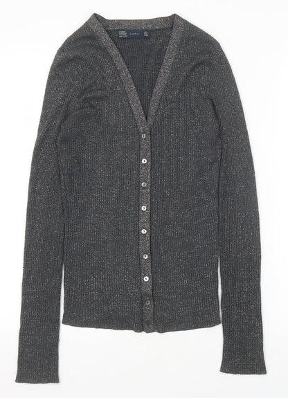 Womens UK Size S Zara Grey Cardigan Jumper
