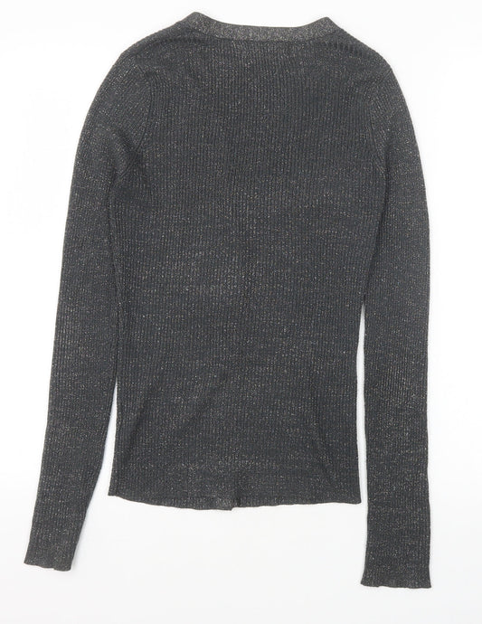 Womens UK Size S Zara Grey Cardigan Jumper