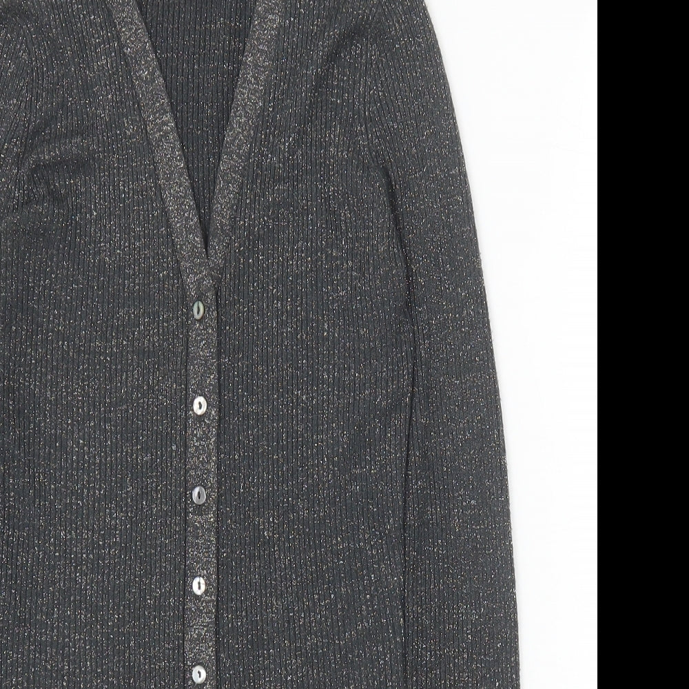 Womens UK Size S Zara Grey Cardigan Jumper