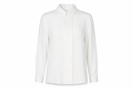C&A Womens White Polyester Basic Button-Up Size 12 Collared