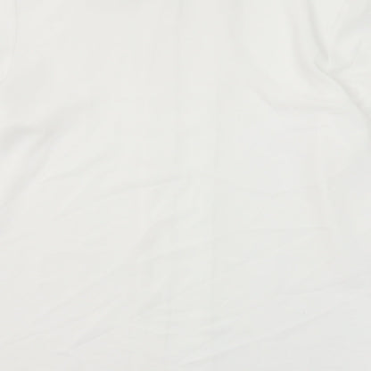 C&A Womens White Polyester Basic Button-Up Size 12 Collared