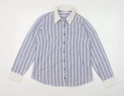Womens UK Size 12 Marks and Spencer Blue Basic Button-Up
