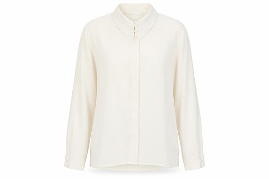 Richards Womens White Polyester Basic Button-Up Size 14 Collared