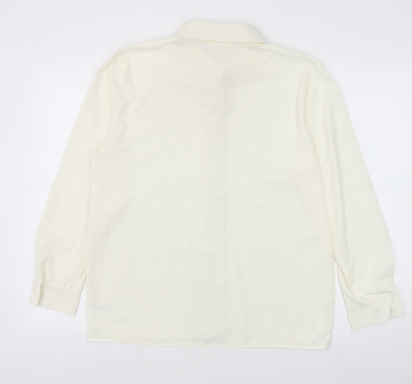 Richards Womens White Polyester Basic Button-Up Size 14 Collared